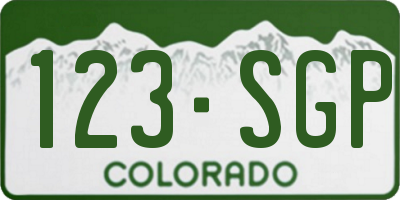 CO license plate 123SGP