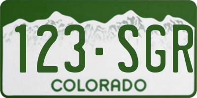 CO license plate 123SGR