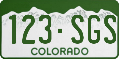CO license plate 123SGS