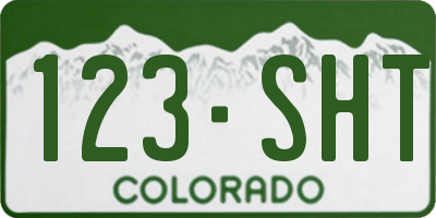 CO license plate 123SHT