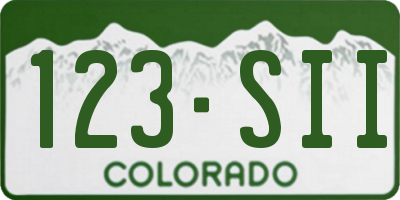 CO license plate 123SII