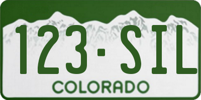 CO license plate 123SIL