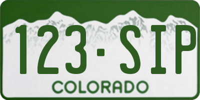 CO license plate 123SIP
