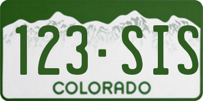 CO license plate 123SIS