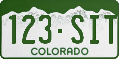 CO license plate 123SIT