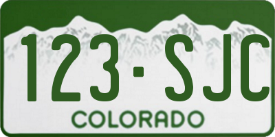 CO license plate 123SJC