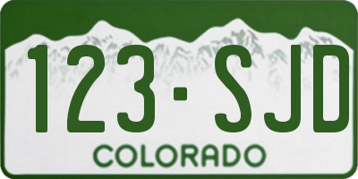 CO license plate 123SJD