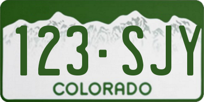 CO license plate 123SJY