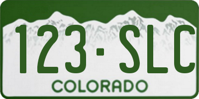 CO license plate 123SLC