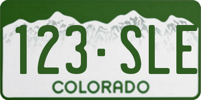 CO license plate 123SLE