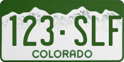 CO license plate 123SLF