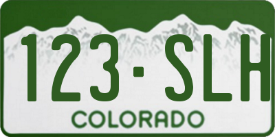 CO license plate 123SLH