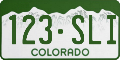 CO license plate 123SLI