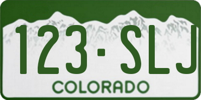 CO license plate 123SLJ