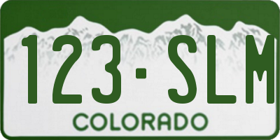 CO license plate 123SLM