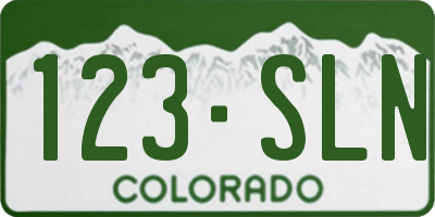 CO license plate 123SLN