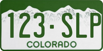 CO license plate 123SLP