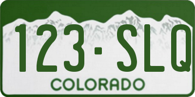 CO license plate 123SLQ