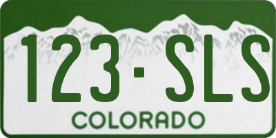 CO license plate 123SLS