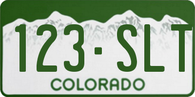 CO license plate 123SLT