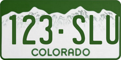 CO license plate 123SLU