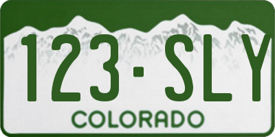 CO license plate 123SLY