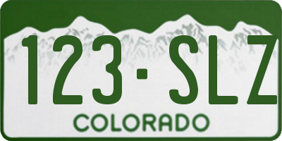 CO license plate 123SLZ