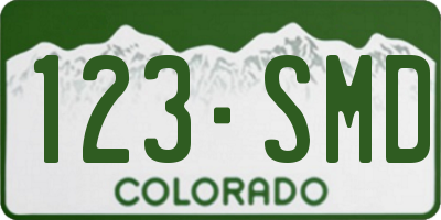 CO license plate 123SMD