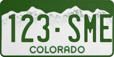 CO license plate 123SME
