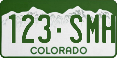 CO license plate 123SMH