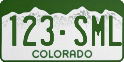 CO license plate 123SML