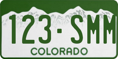 CO license plate 123SMM