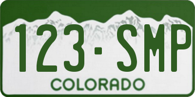 CO license plate 123SMP