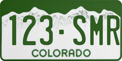 CO license plate 123SMR