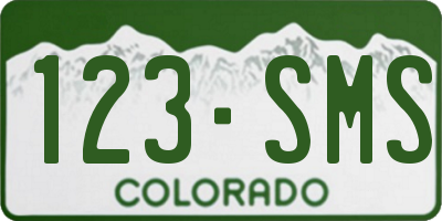 CO license plate 123SMS