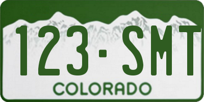 CO license plate 123SMT