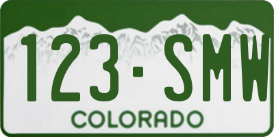 CO license plate 123SMW