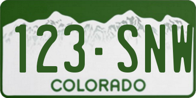 CO license plate 123SNW