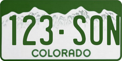 CO license plate 123SON