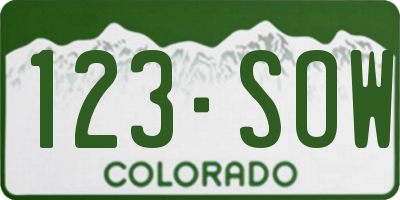 CO license plate 123SOW