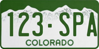 CO license plate 123SPA