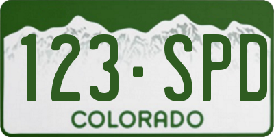 CO license plate 123SPD