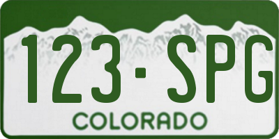 CO license plate 123SPG