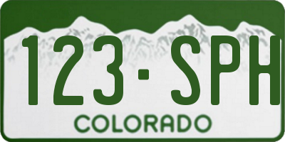 CO license plate 123SPH