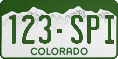 CO license plate 123SPI