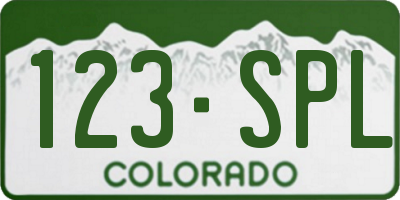 CO license plate 123SPL
