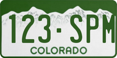 CO license plate 123SPM