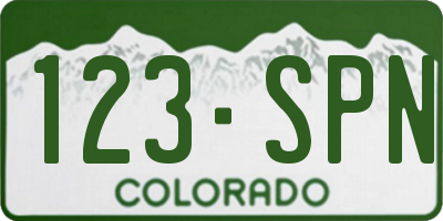 CO license plate 123SPN