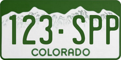CO license plate 123SPP