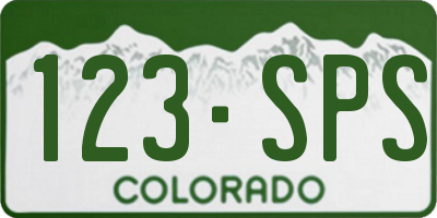 CO license plate 123SPS